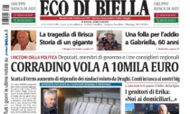 "Corradino vola a 10 mila euro": la prima pagina di Eco di Biella in edicola oggi