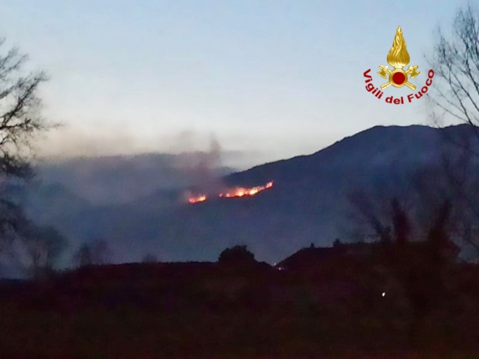 Incendio in Valle Elvo