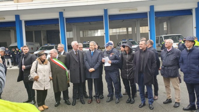 Il ministro Musumeci visita la sede della Protezione Civile di Biella