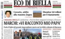 "Marchi: 'Vi racconto mio papà'": la prima pagina di Eco di Biella oggi in edicola