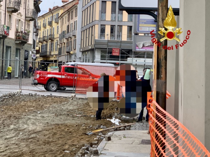 Fuga di gas nel cantiere di piazza Vittorio Veneto, intervengono i Vigili del fuoco