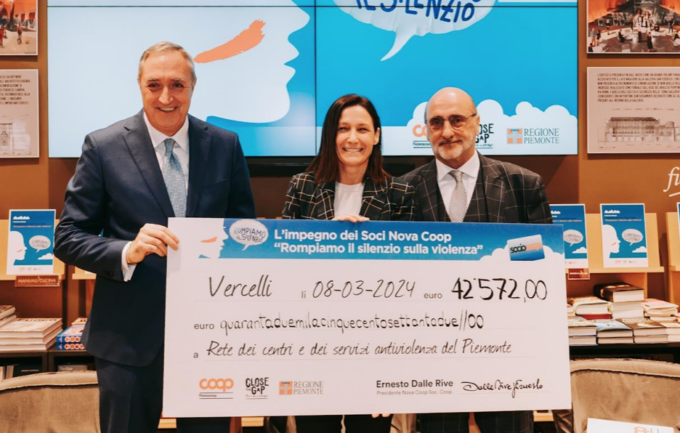 Rete antiviolenza del Piemonte, 42mila euro dai soci NovaCoop