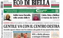 "Gentile va con il centrodestra": la prima pagina di Eco di Biella in edicola oggi