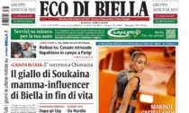 "Il giallo di Soukaina, la mamma-influencer in fin di vita": la prima pagina di Eco di Biella in edicola oggi