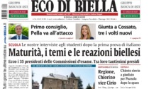 "Maturità, i temi e le reazioni biellesi": la prima pagina di Eco di Biella in edicola oggi