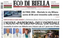 "I nuovi Paperoni dell'ospedale": la prima pagina di Eco di Biella in edicola oggi