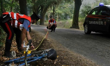 Centrato da una pianta abbattutasi sulla strada ciclista finisce con la bici in un fossato