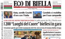 "I 200 Luoghi del cuore biellesi in gara": la prima pagina di Eco di Biella in edicola oggi