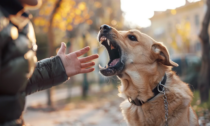 Due cani liberi si avventano su una donna a spasso con il suo cucciolo