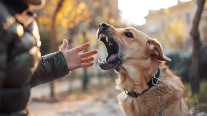 Due cani liberi si avventano su una donna a spasso con il suo cucciolo