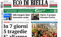 "In 7 giorni 5 tragedie. È allarme": la prima pagina di Eco di Biella in edicola oggi