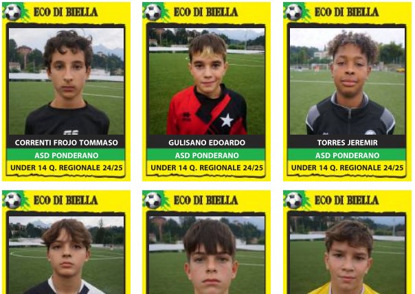 Calcio giovanile, oggi con Eco di Biella le “figurine” dei calciatori biellesi