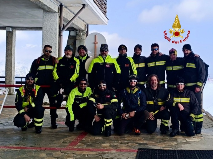 Bielmonte: addestramento dei Vigili del Fuoco per il soccorso in ambiente montano