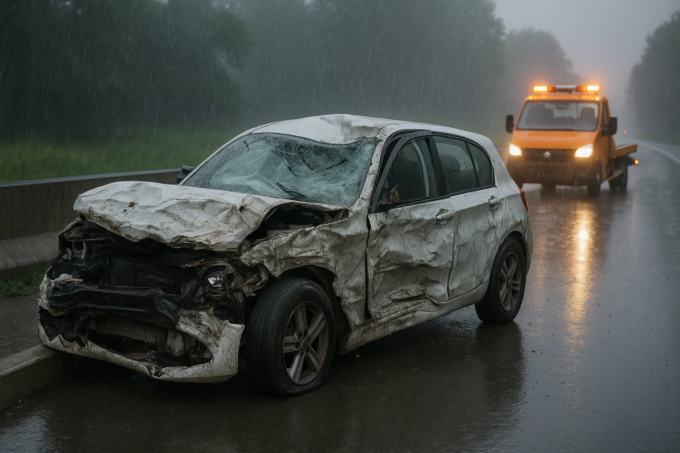 Incidente stradale alle prime luci dell’alba a causa della pioggia
