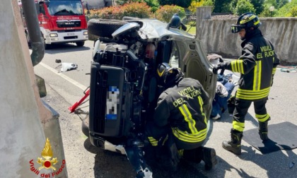 Incidente d'auto sulla strada per Oropa: 75enne in codice rosso