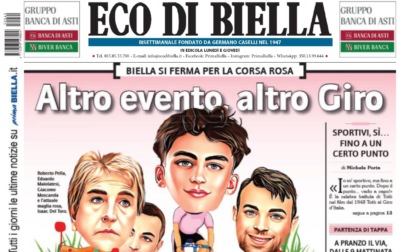 "Altro evento, altro Giro": la prima pagina di Eco di Biella in edicola oggi