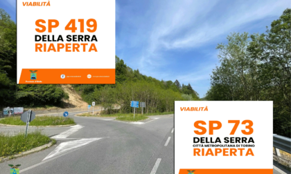 Strada della Serra: riaperto il tratto torinese, direzione Borgofranco