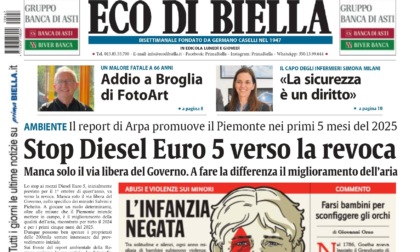 "Stop Diesel Euro 5 verso la revoca": la prima pagina di Eco di Biella in edicola oggi