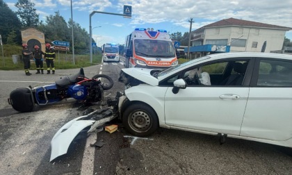 Scontro tra auto e moto, grave uomo elitrasportato a Novara