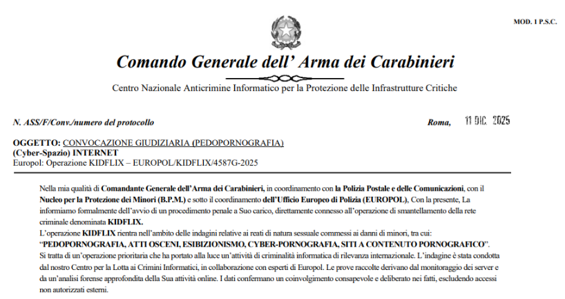 Allarme truffe via email: false convocazioni giudiziarie a nome dei Carabinieri