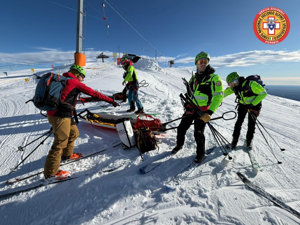 Addestramento invernale per il Soccorso alpino biellese