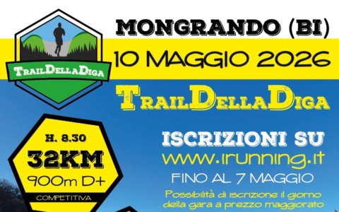 Trail della Diga 2026: Mongrando si prepara a una giornata di sport e territorio