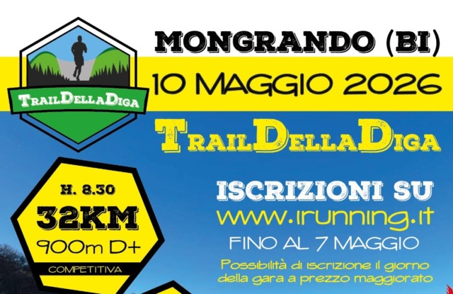 Trail della Diga 2026: Mongrando si prepara a una giornata di sport e territorio